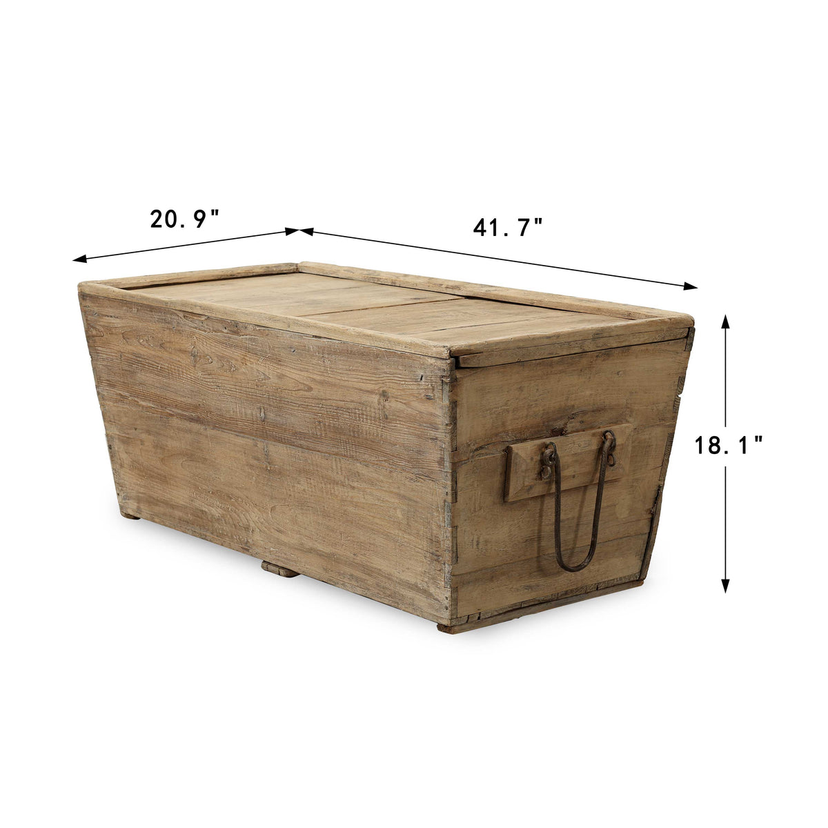Vintage Storage Trunk Coffee Table with Iron Stapples 42"W 21"D
