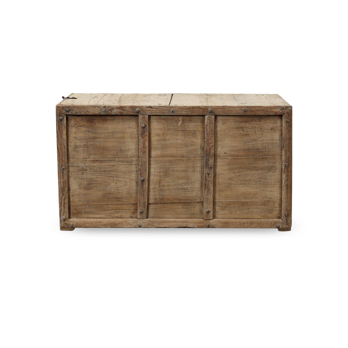 Vintage Storage Trunk Coffee Table with Iron Stapples 41.3"W 23.6"D
