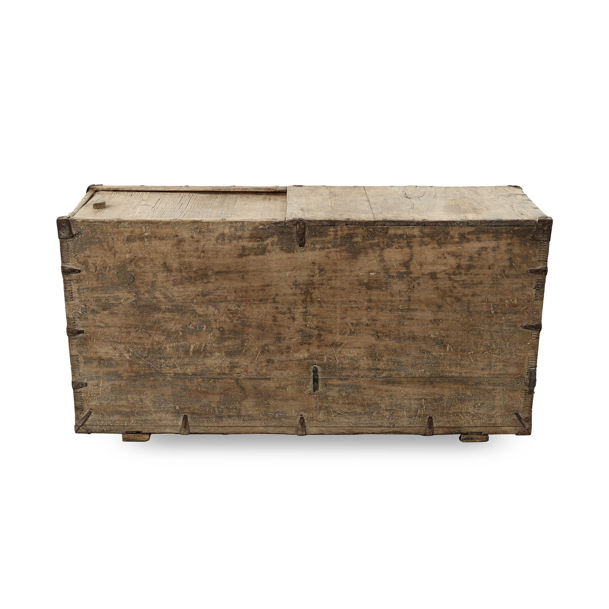 Vintage Storage Trunk Coffee Table with Iron Stapples 42"W 21"D