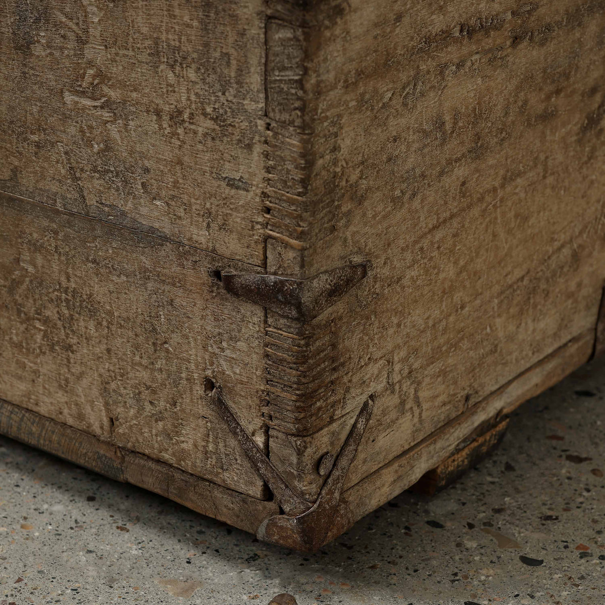 Vintage Storage Trunk Coffee Table with Iron Stapples 42"W 21"D