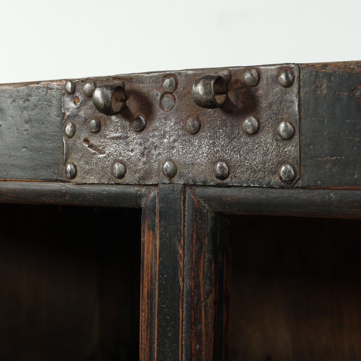 81" W Vintage Counter Table Distressed Black