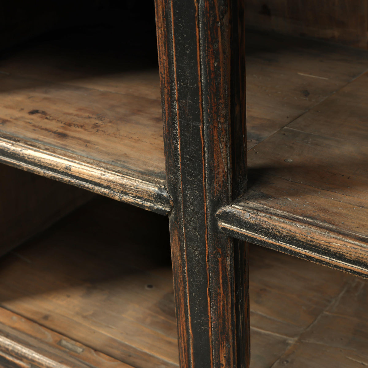 81" W Vintage Counter Table Distressed Black
