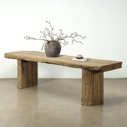 Approx. 105 Inches Long Vintage Reclaimed Beam Dining Table Weathered Natural image 2