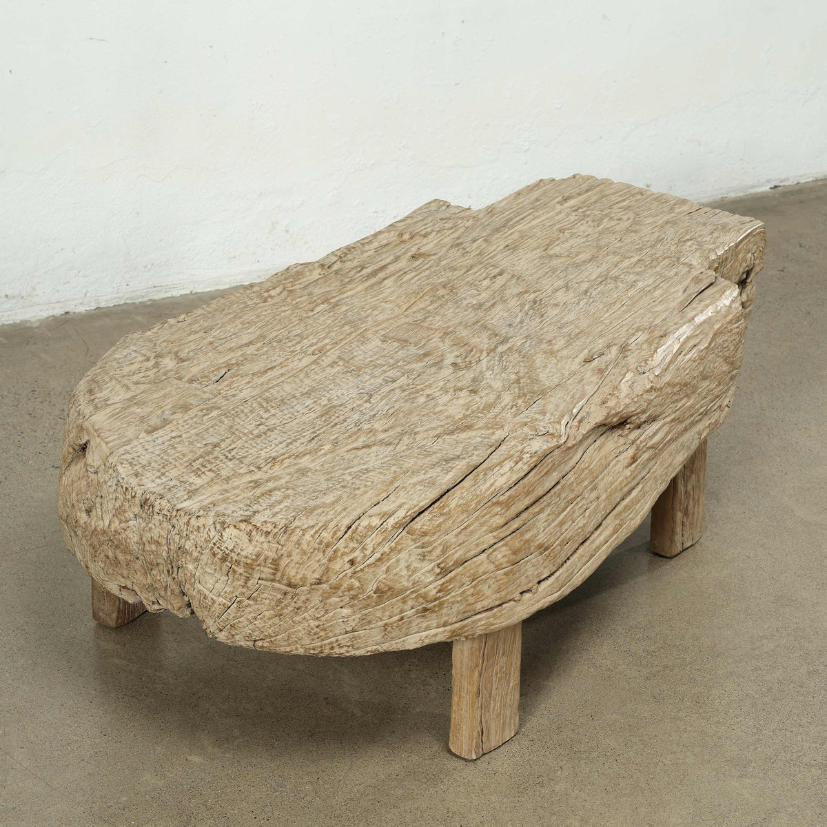 Live Edge Vintage Coffee Table Weathered Natural Oak 50x26x15.3H