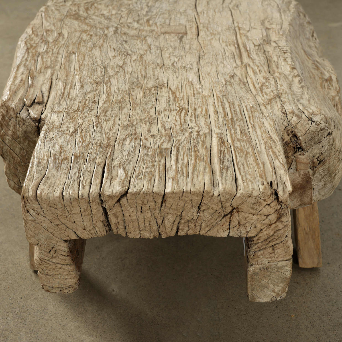 Live Edge Vintage Coffee Table Weathered Natural Oak 50x26x15.3H