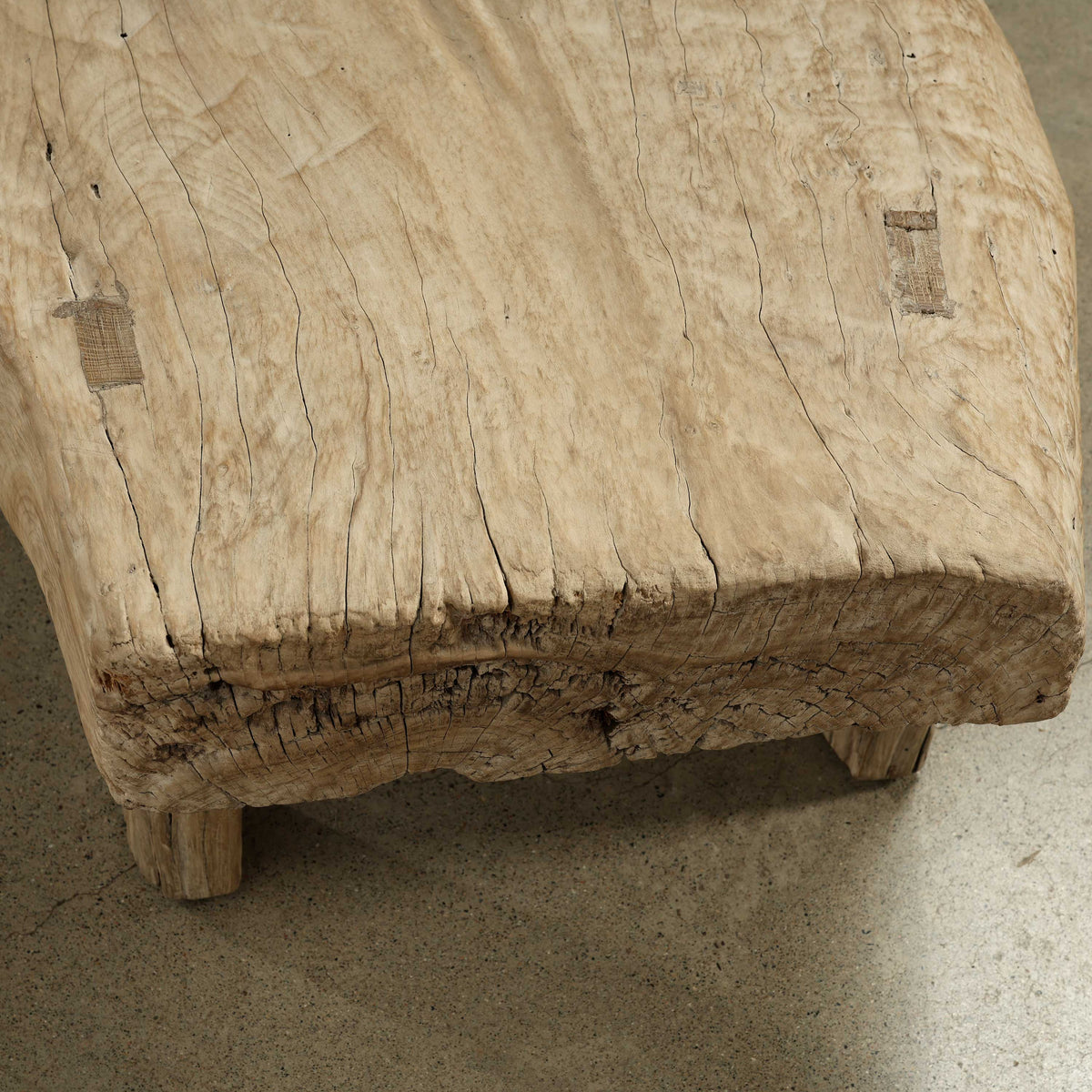 Approx. 44 Inches Wide Live Edge Vintage Coffee Table Weathered Natural Oak