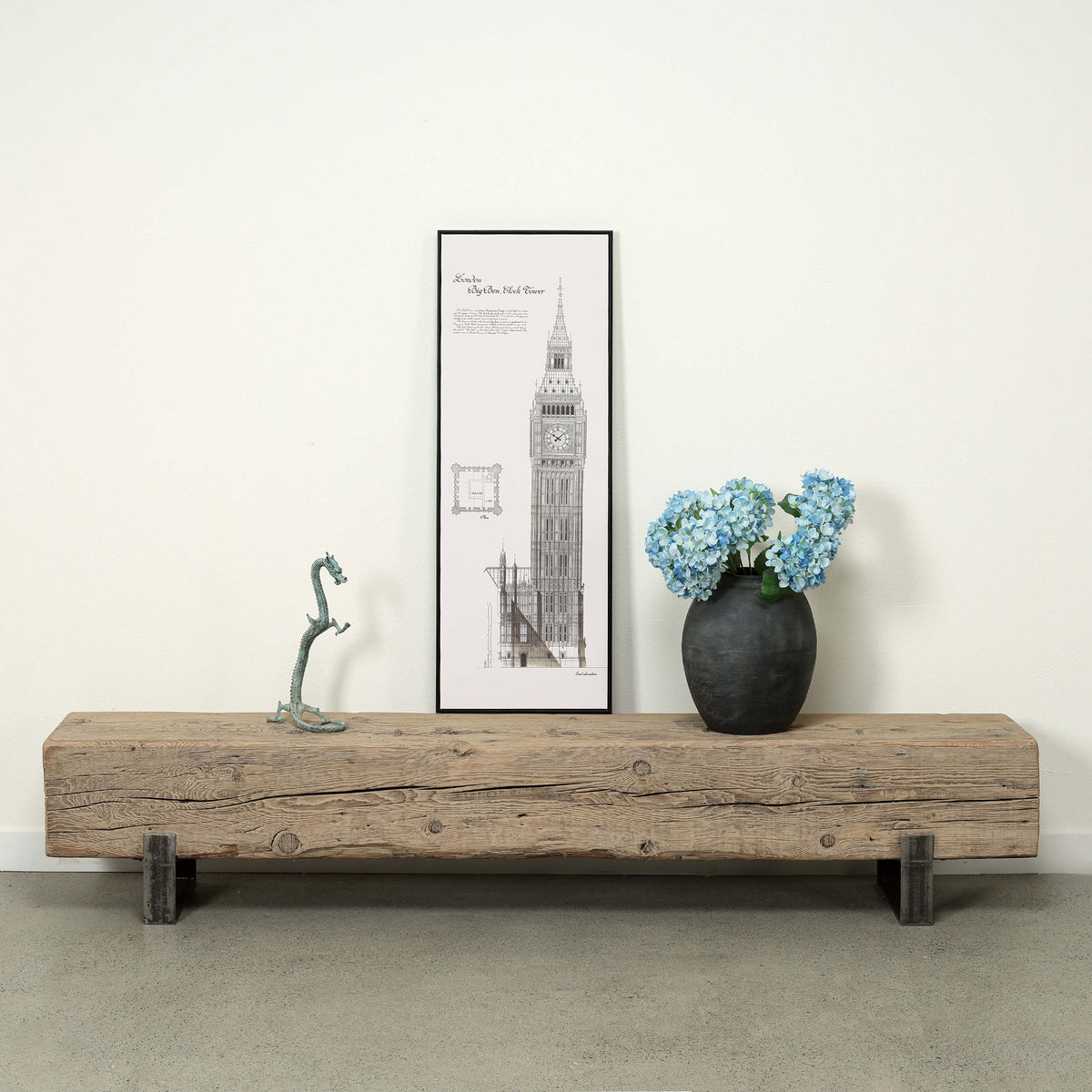 Approx 85 Inches Long 14 Inches Deep Vintage Timber Block Bench
