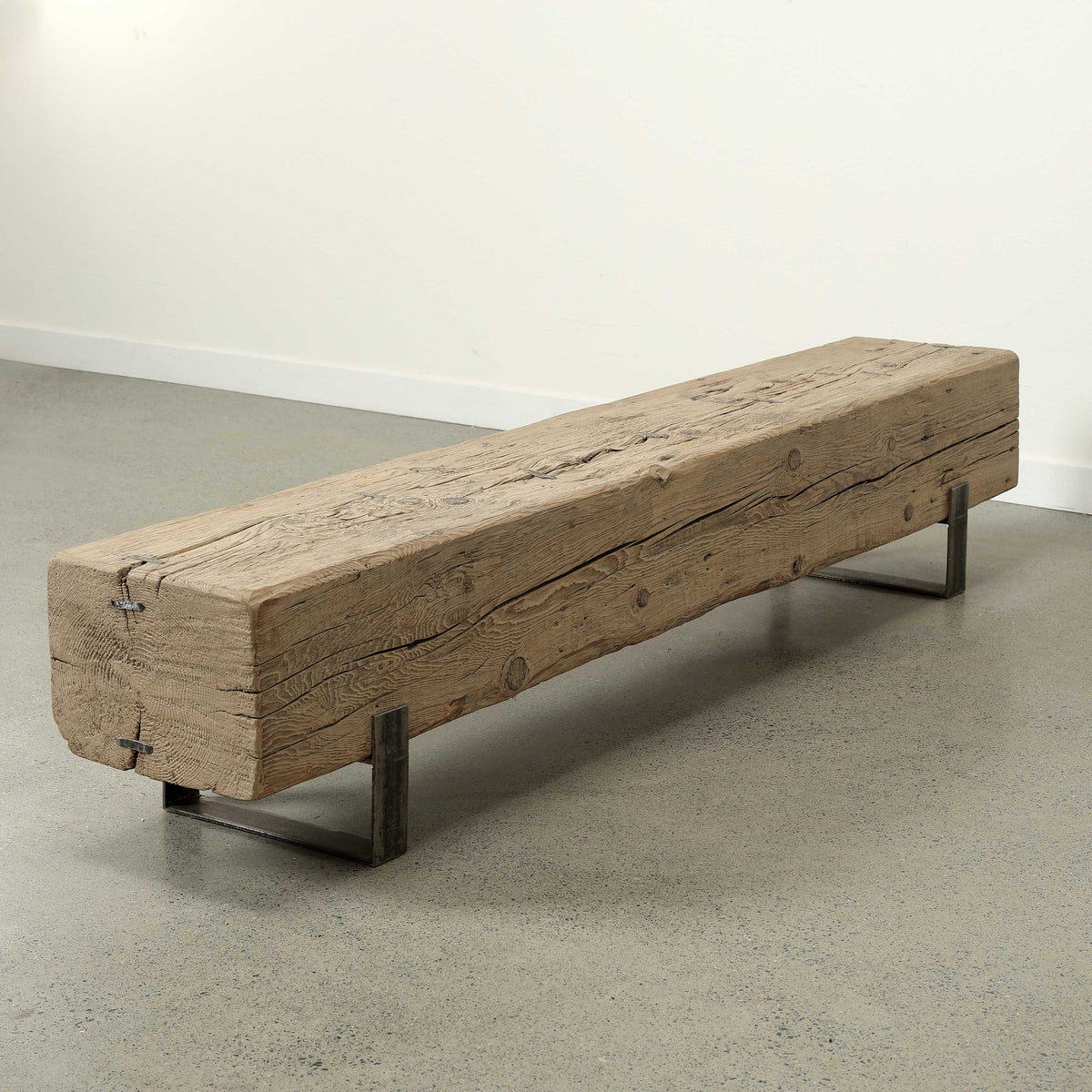 Approx 85 Inches Long 14 Inches Deep Vintage Timber Block Bench
