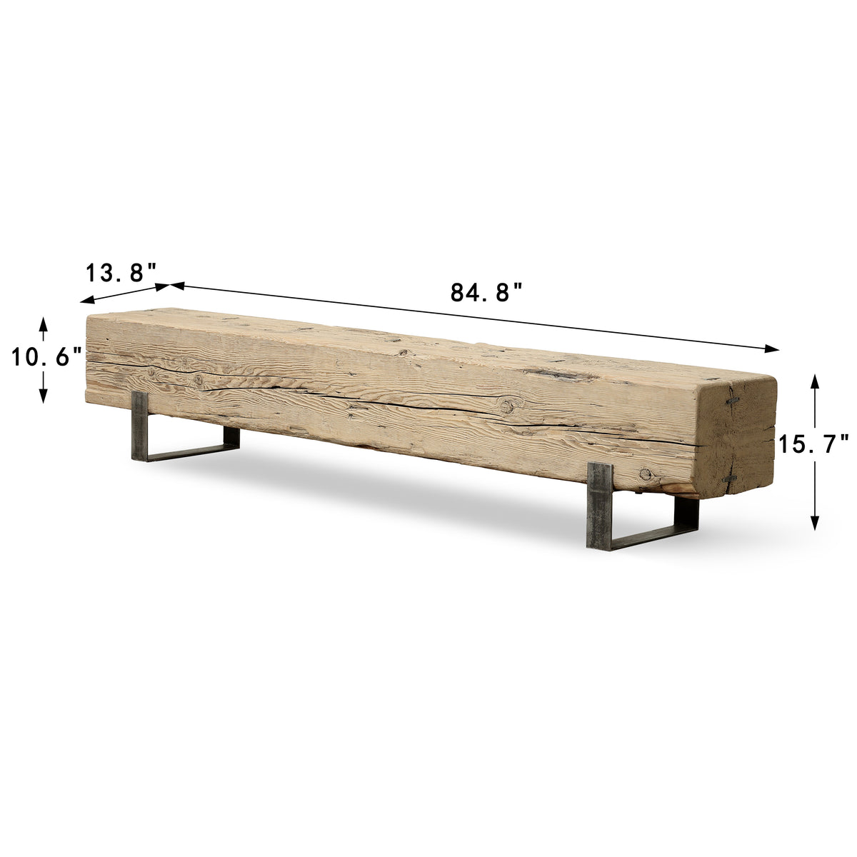 Approx 85 Inches Long 14 Inches Deep Vintage Timber Block Bench