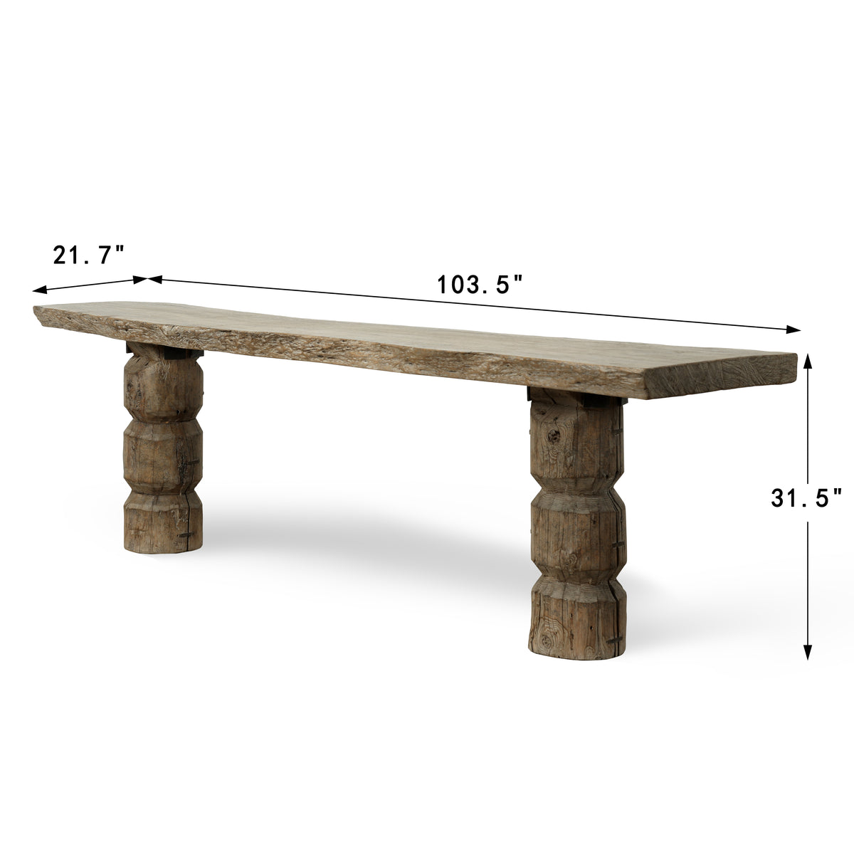 Approx. 103 Inches Long Vintage Architectural Beam Console Table