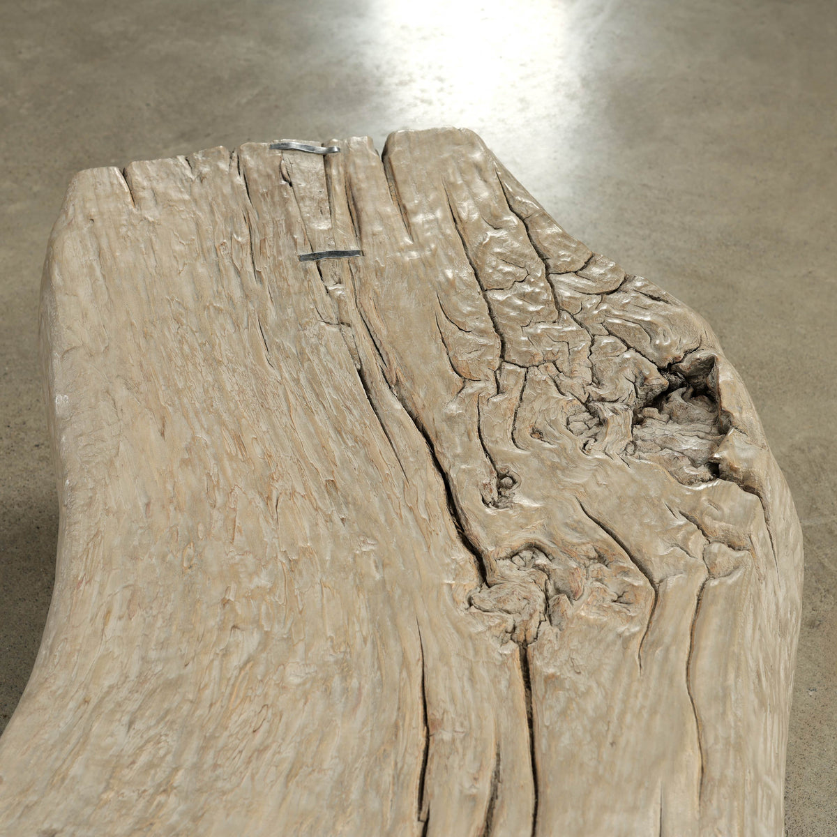 Vintage Live-Edge Slab Coffee Table 57" Wide and 24" Deep Weathered Natural