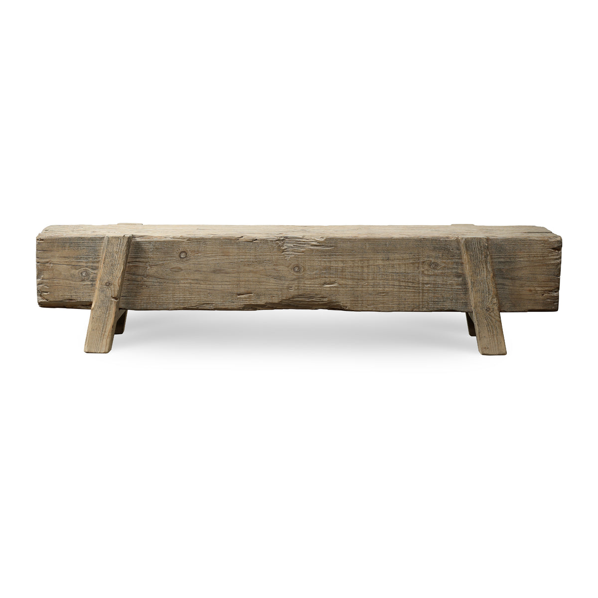 Approx 76-80 Inches Wide Vintage House Beam Bench Weathered Grey