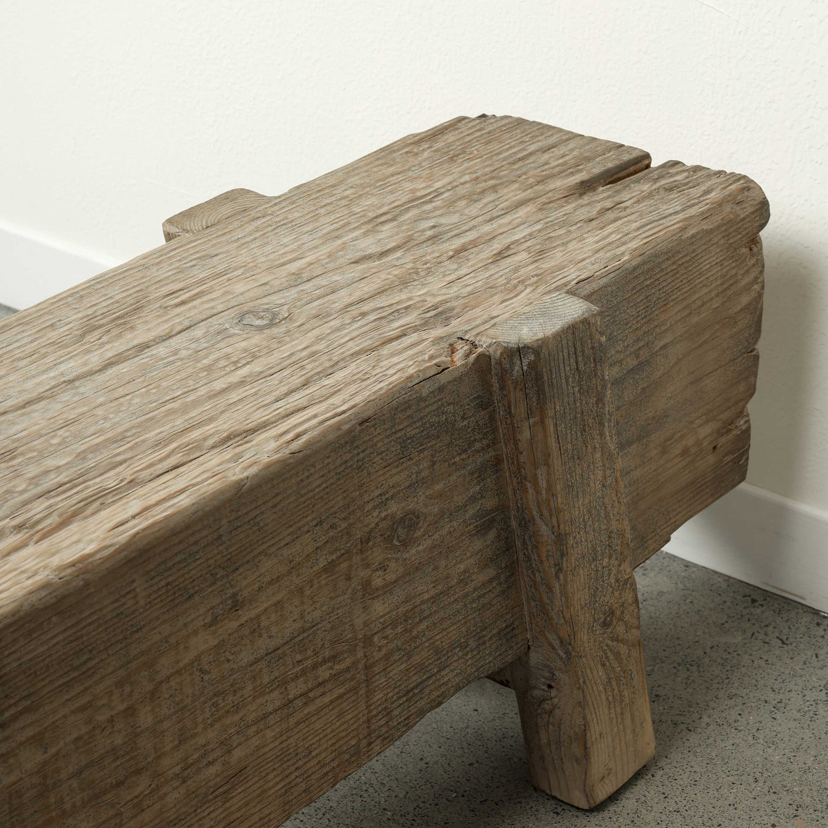 Approx 76-80 Inches Wide Vintage House Beam Bench Weathered Grey