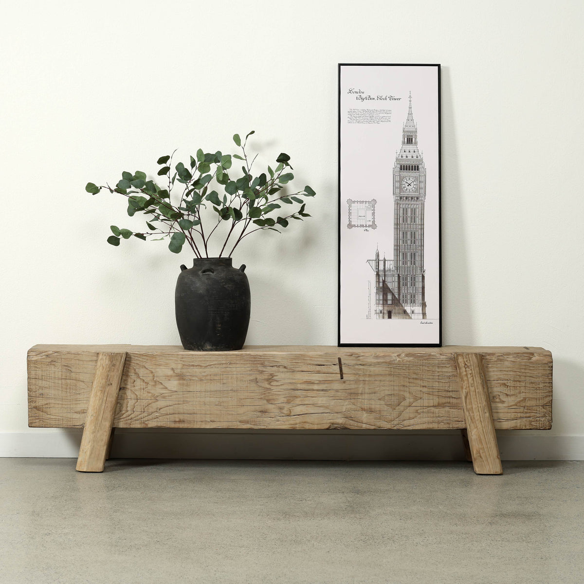 Approx 76-80 Inches Wide Vintage House Beam Bench Weathered Natural