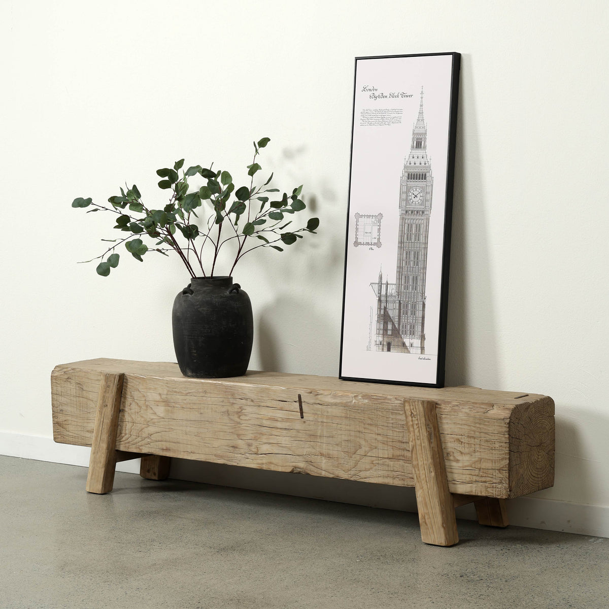 Approx 76-80 Inches Wide Vintage House Beam Bench Weathered Natural