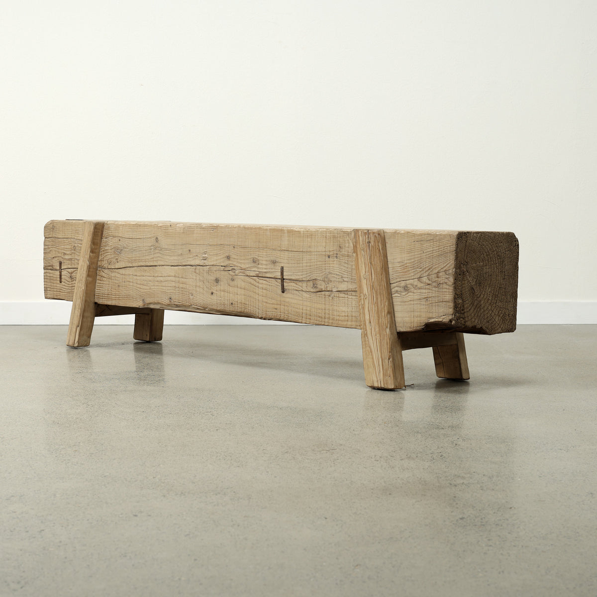 Approx 76-80 Inches Wide Vintage House Beam Bench Weathered Natural