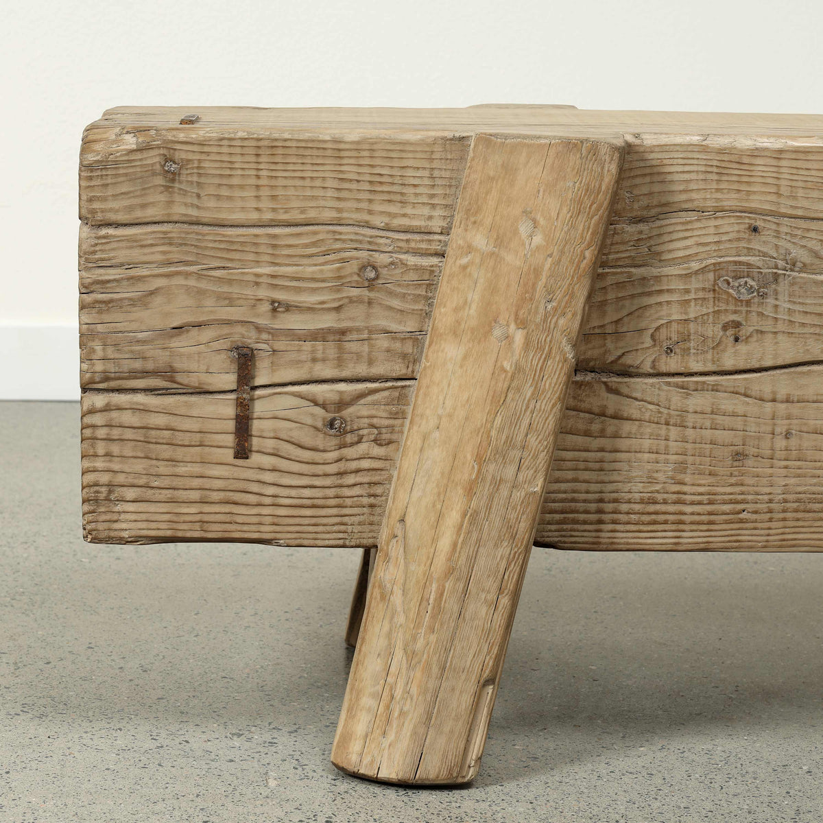 Approx 76-80 Inches Wide Vintage House Beam Bench Weathered Natural