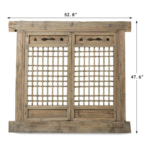 Vintage Wooden Lattice Wall Panel 49.2 W x 43.3 H image 2