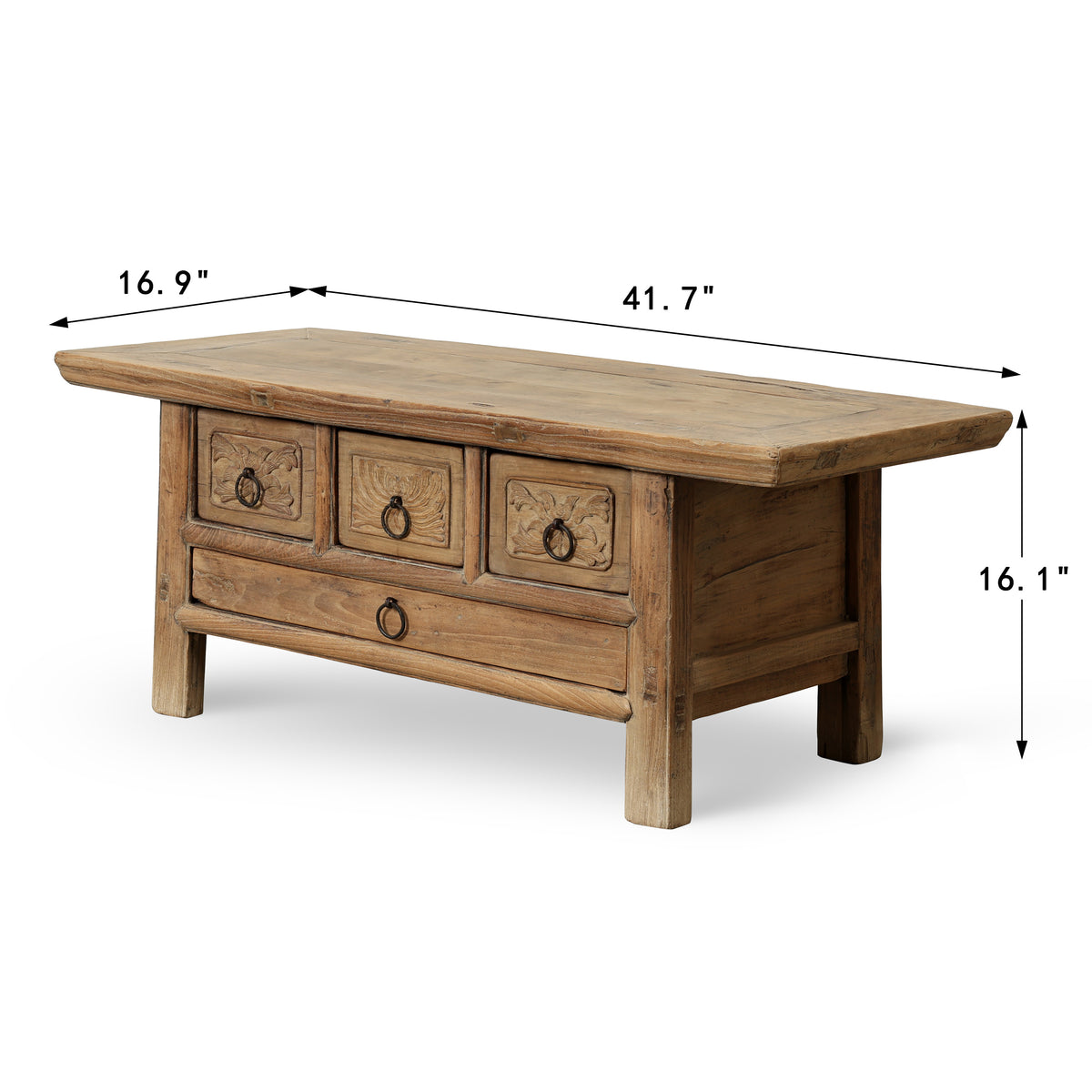 Approx. 41.7" Wide Vintage Table with Four Drawers