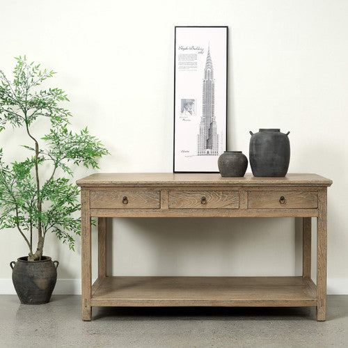 Approx. 65" Wide Vintage Counter Table with 6 Drawers Weathered Natural image 2
