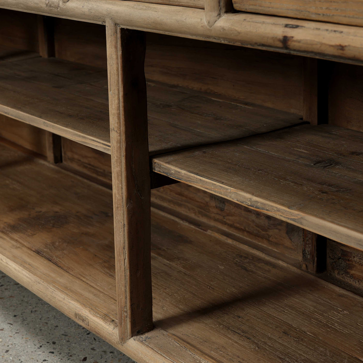 Approx. 104" Wide Vintage Sideboard with 6 Drawers, Weathered Natural