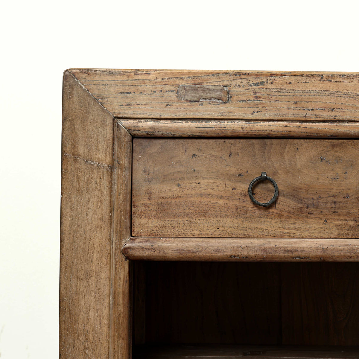 Approx. 107" Wide Vintage Countertable with 6 Drawers, Walnut Wood Weathered Natural