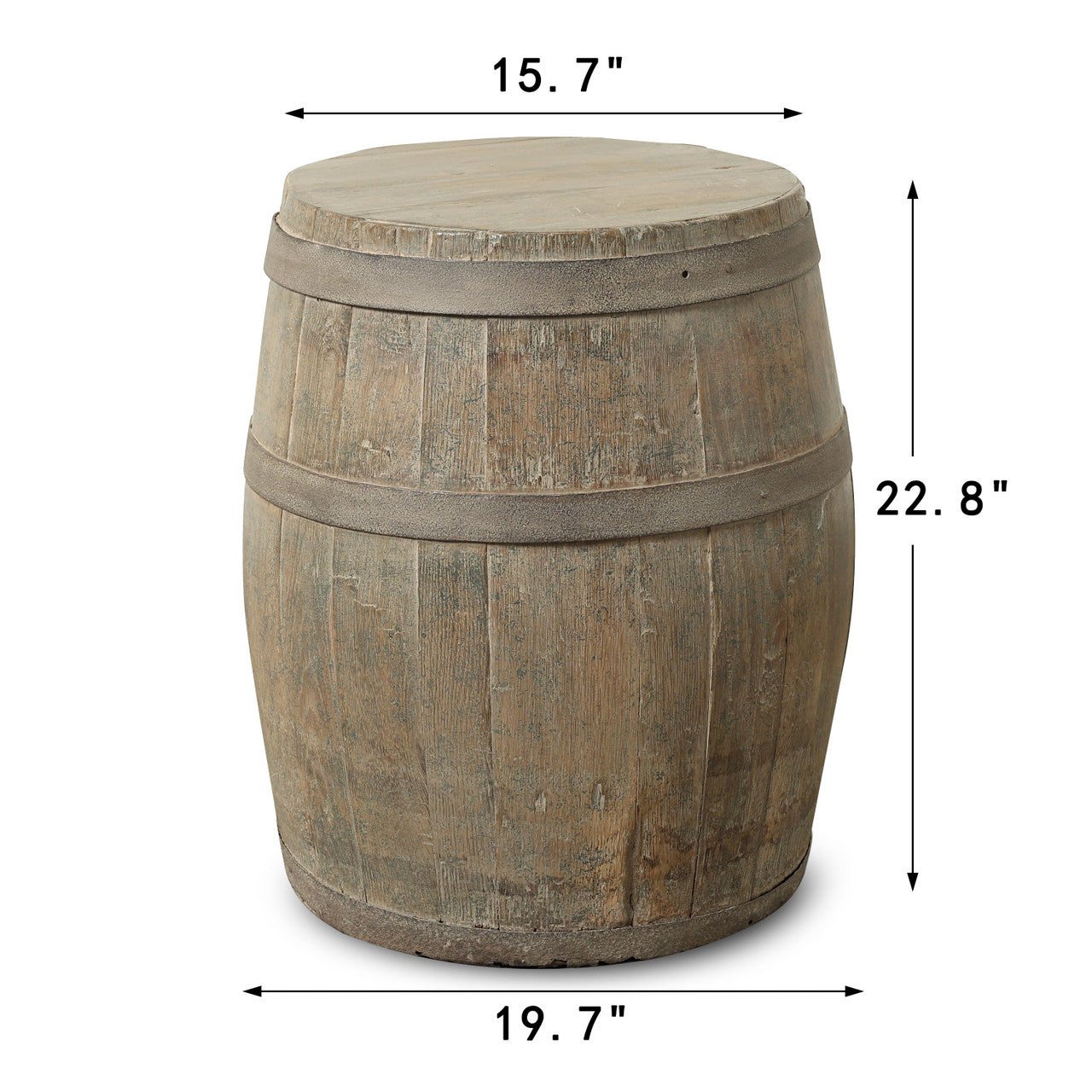 Approx. 22 Inches High Vintage Beer Barrel Accent Table (size and finishes vary)