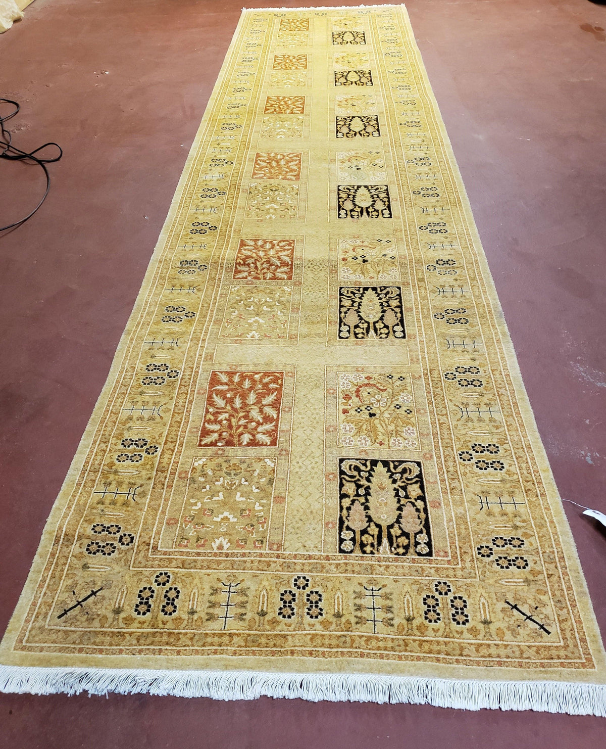 3' 2" x 12 ' 6" Pak Persian Safavieh Runner Haji Jalil Fine Runner Rug 3ft Runner 12ft Runner 13ft Runner Panel Design Runner Hand-Knotted - Jewel Rugs, view 12
