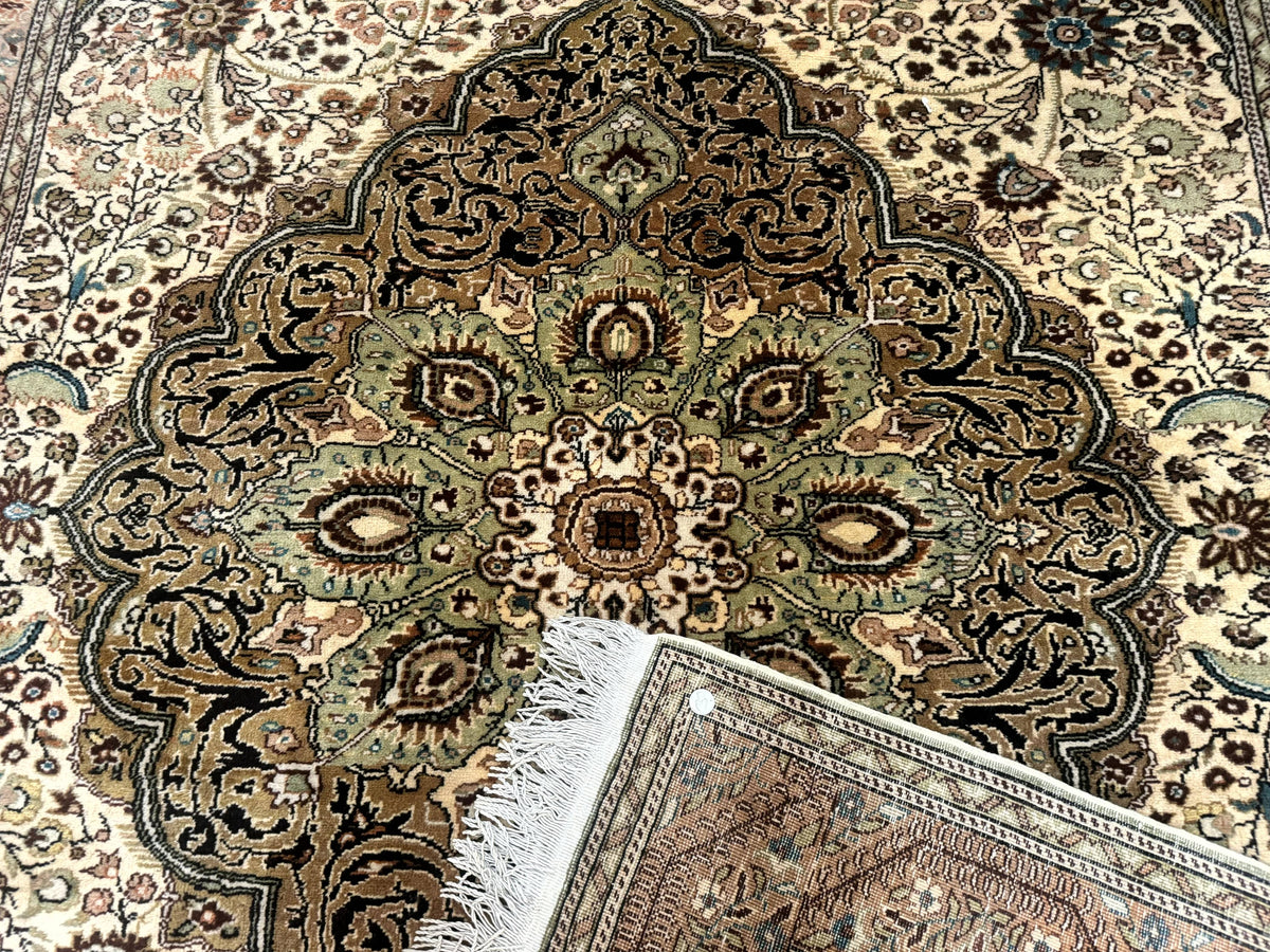 Turkish Sivas Rug 6x9, Floral Medallion, Vintage Handmade Wool Carpet - Jewel Rugs, view 11