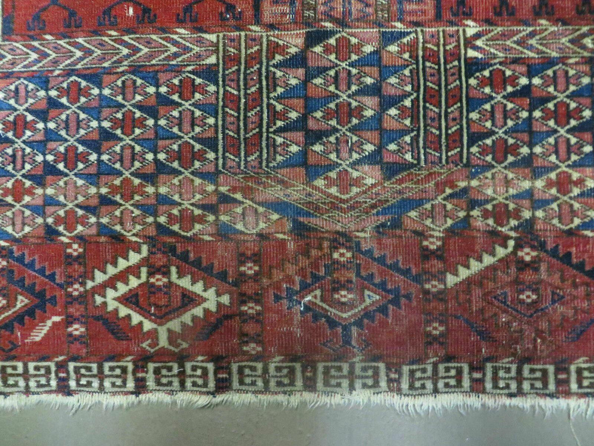 Antique Turkoman Rug 4x5, Ensi Hatchli Tekke Wool Rug - Jewel Rugs, view 12