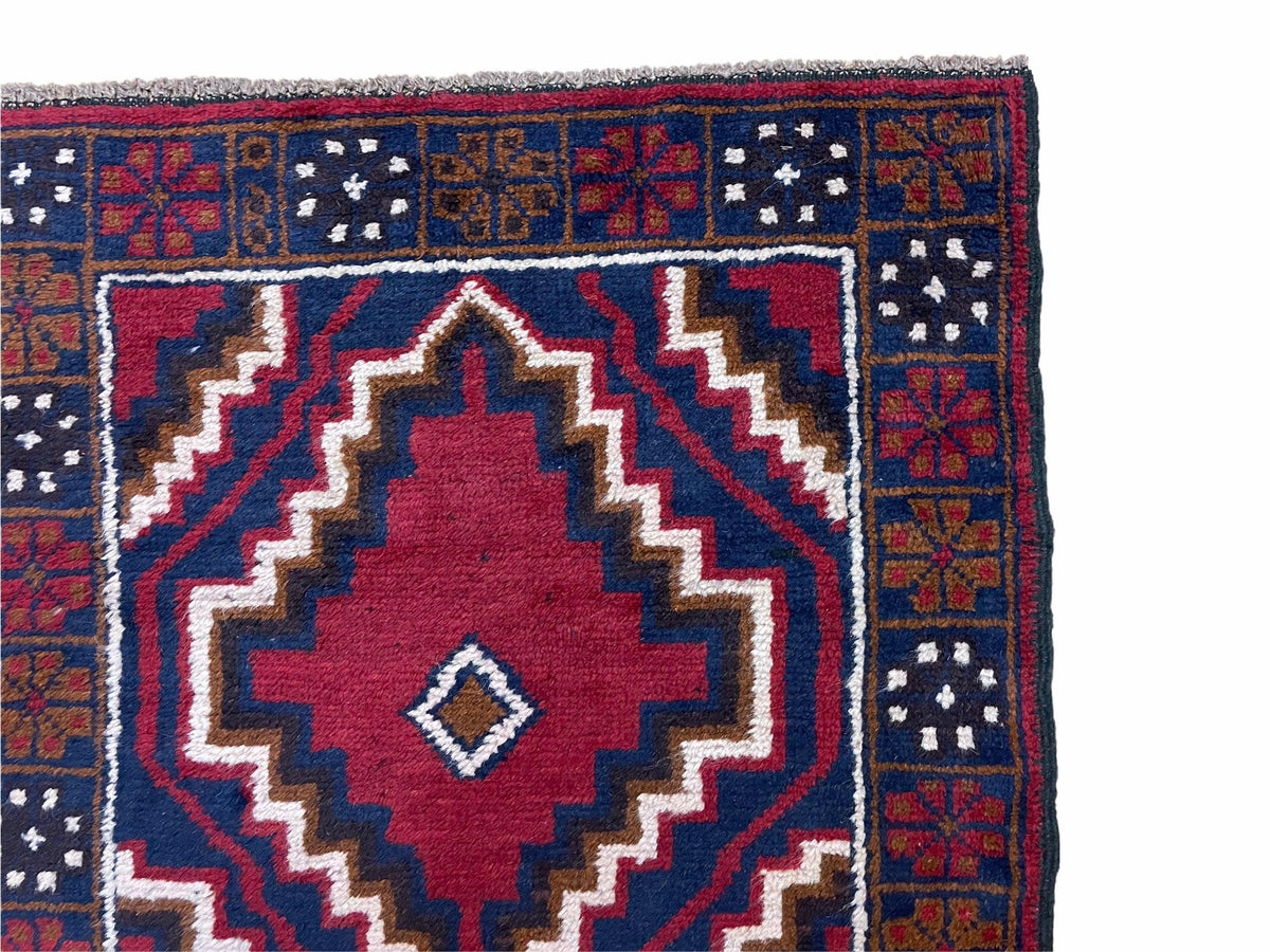 3 X 5 Vintage Handmade Tribal Wool Rug Balouchi Rug Afghan Rug Red Beige Nice - Jewel Rugs, view 8