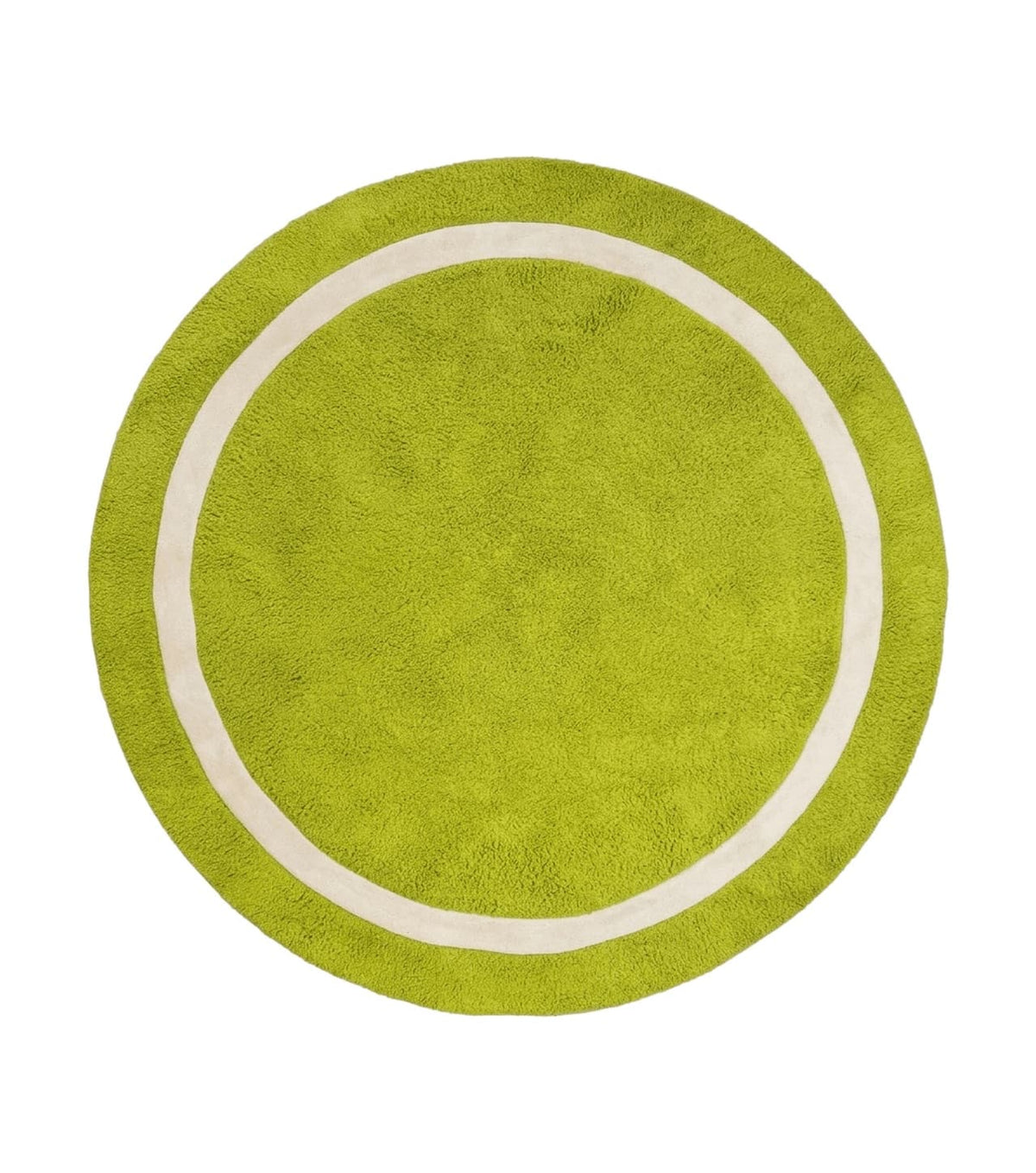 Large Round Rug 9x9, Vintage Retro Design, Lime Green - Jewel Rugs