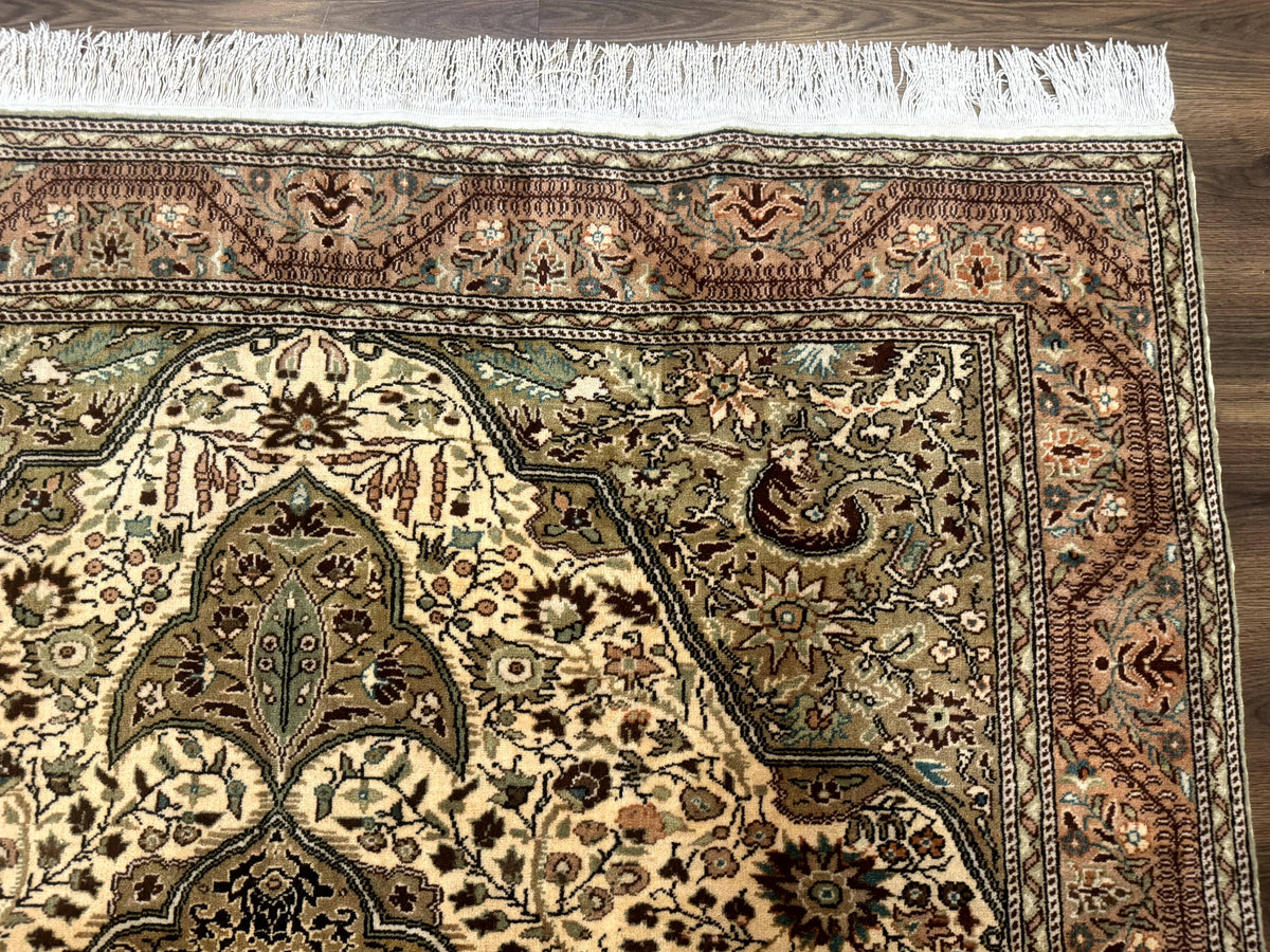 Turkish Sivas Rug 6x9, Floral Medallion, Vintage Handmade Wool Carpet - Jewel Rugs, view 7