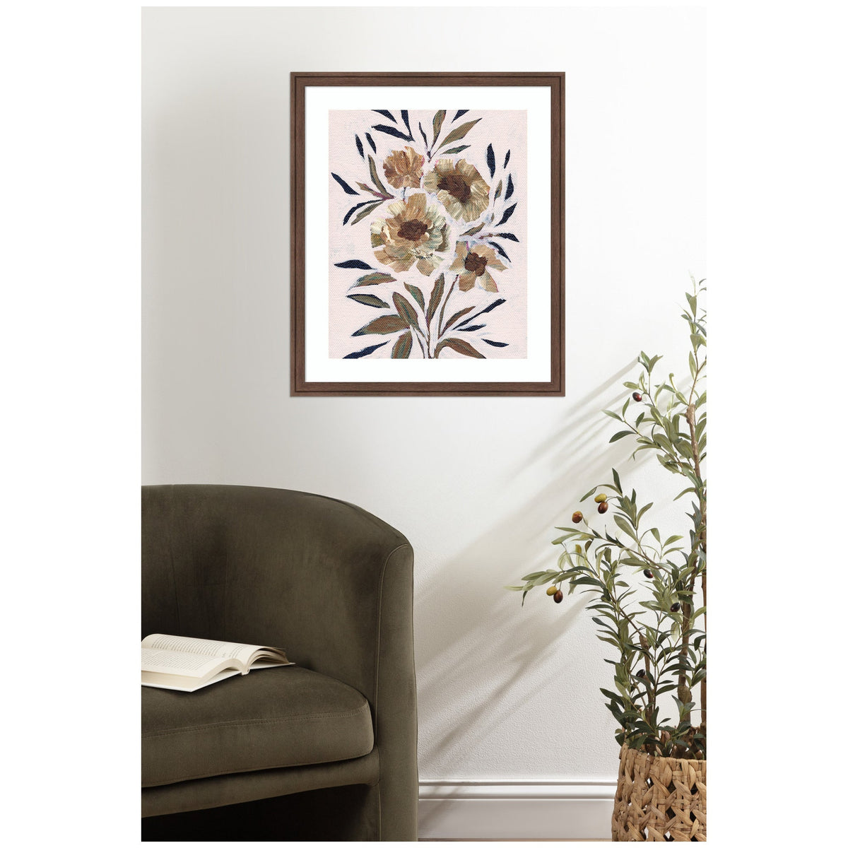 Framed Art Muted Paintrely Florals by Nikita Jariwala