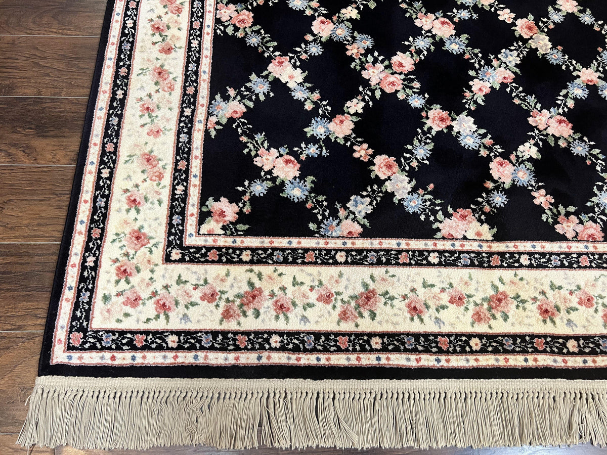 Karastan Rug 8.8 x 12, Garden of Eden #509/1270, Ebony Trellis, Vintage Discontinued Wool Pile Karastan Carpet - Jewel Rugs, view 9