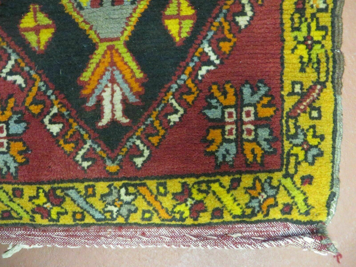 19" X 42" Antique Handmade Turkish Colorful Oushak Oshak Yastik Wool Rug Mat - Jewel Rugs, view 10