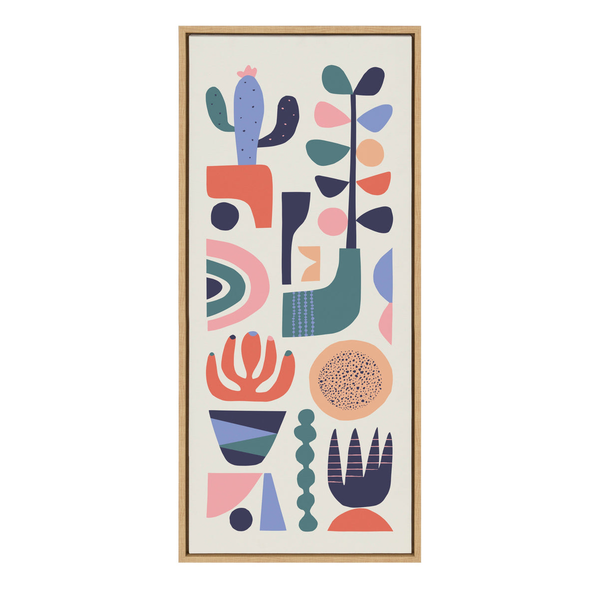 Sylvie Mid Century Succulents Framed Canvas by Rachel Lee of My Dream Wall
