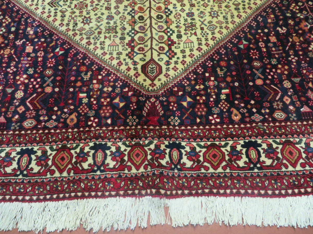 7' X 10' Vintage Handmade Indian Floral Wool Rug Hand Knotted Carpet Ivory Red - Jewel Rugs, view 6