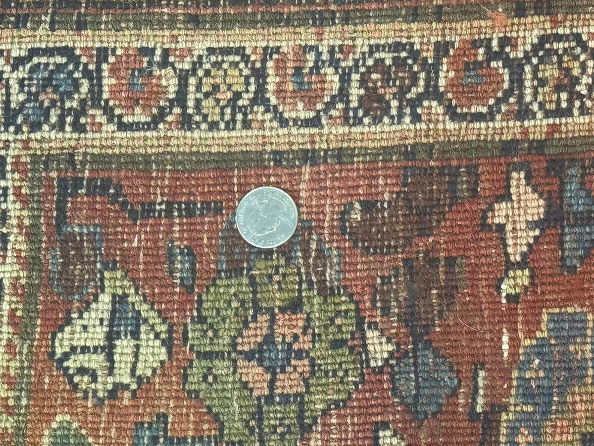 Antique Persian Bidjar Rug 8x15 – Navy Blue, Herati Pattern, Early 20th Century - Jewel Rugs, view 11