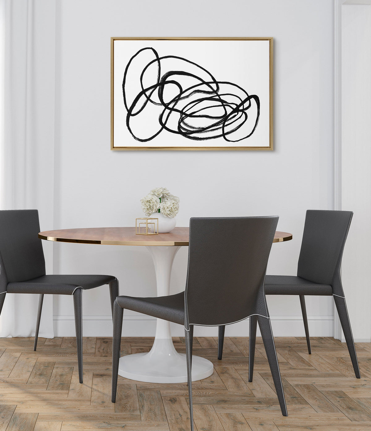 Sylvie Ring of Light 2 Framed Canvas by Nikki Chu