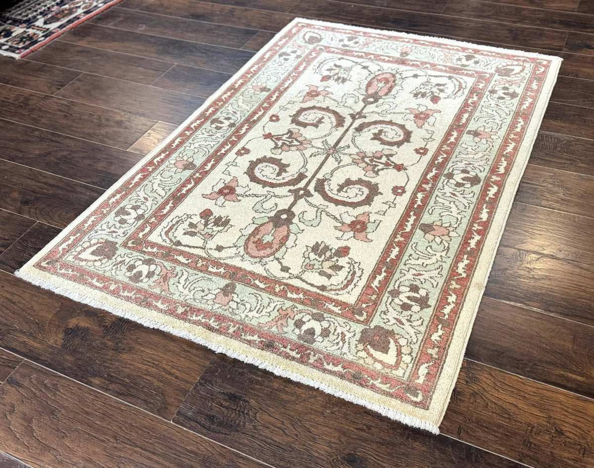 Indo Mahal Rug 4 x 5.6, Indian Handmade Wool Area Rug - Jewel Rugs, view 3