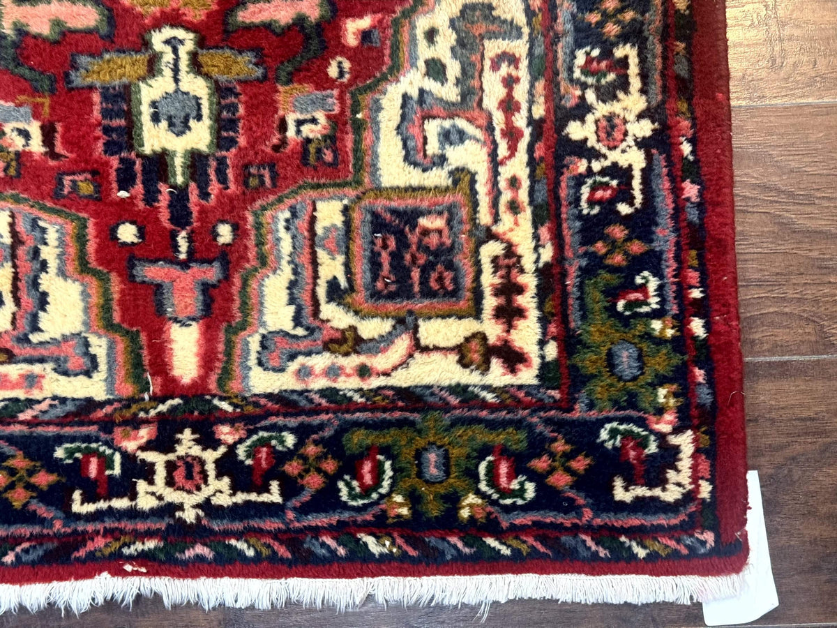 Indo Persian Heriz Runner Rug 3 x 17, Geometric Long Runner Carpet for Hallway, Medallions, Wool Runner Rug 3x17 - Jewel Rugs, view 9