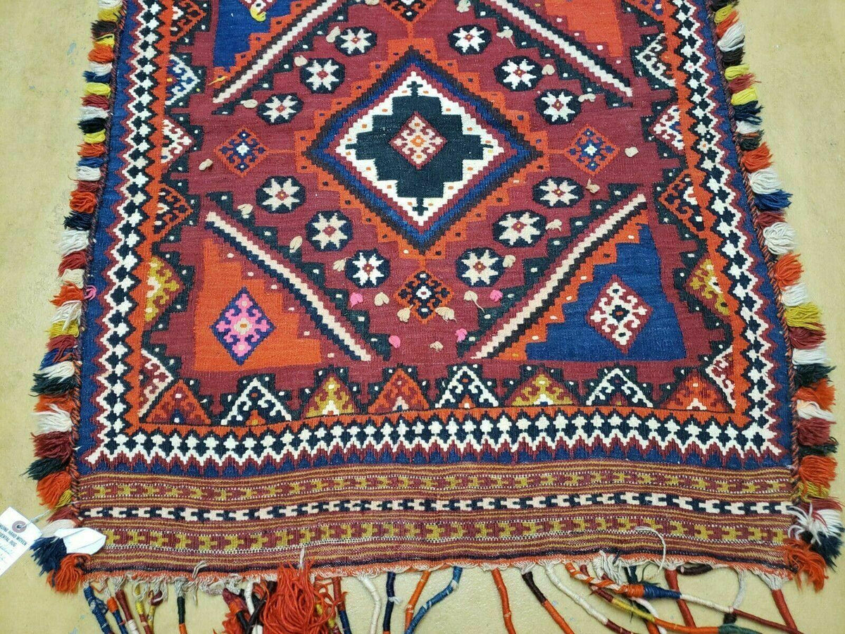 3' X 4' Antique Handmade Turkish Wool Kilim Rug Decorative Seat Cover - Jewel Rugs, view 11