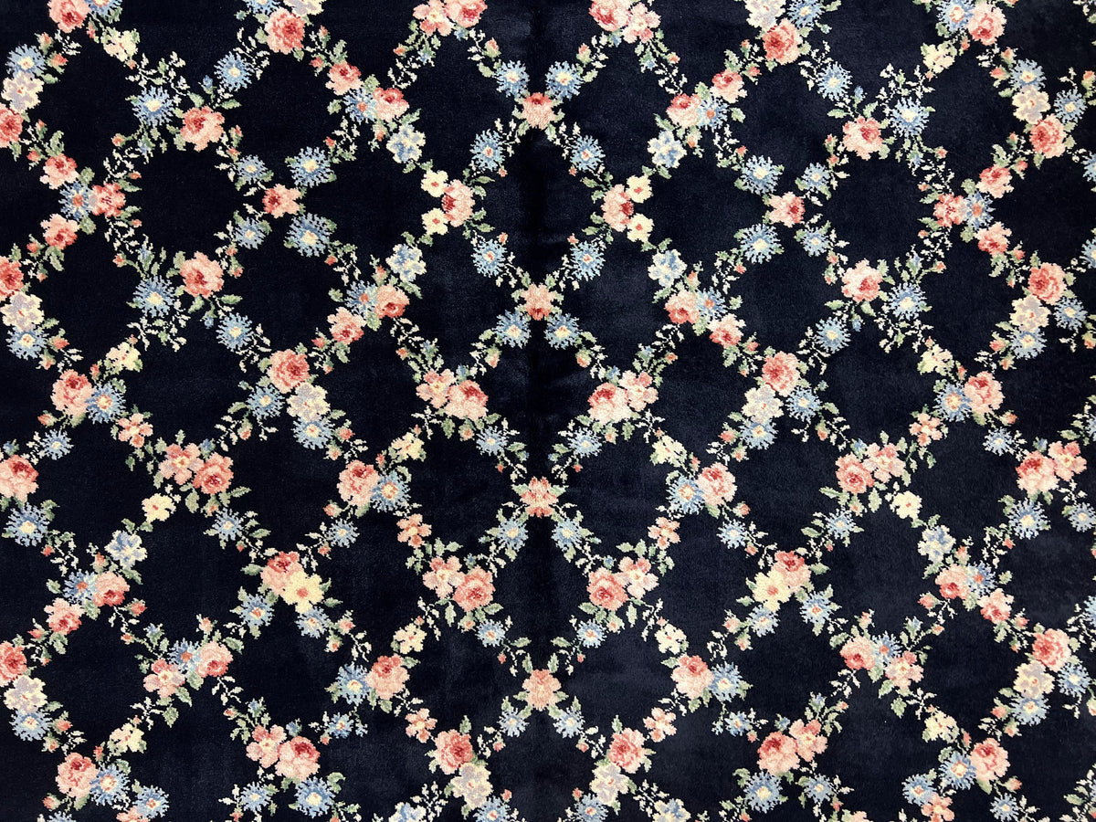 Karastan Rug 8' 8" x 12" Garden of Eden Collection Ebony Trellis #509/1270, Wool Pile Discontinued Vintage Karastan Carpet, Room Sized Rug - Jewel Rugs, view 5