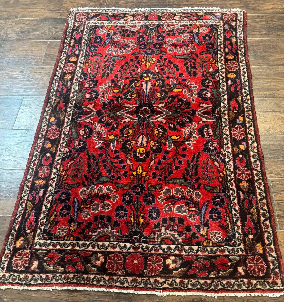 Persian Rug 3x5, Red Tribal Rug, Semi Antique, Wool Rug 3 x 5, Persian Hamadan Rug - Jewel Rugs, view 13
