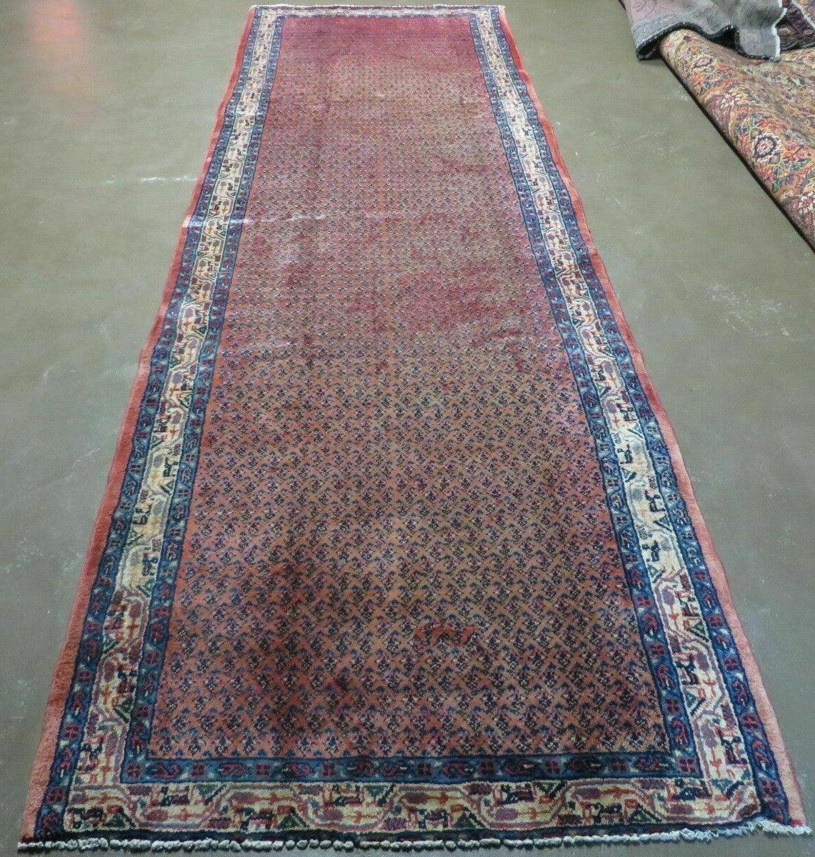 Antique Persian Seraband Runner 3.7 x 11 - Red, Wool, Mir Pattern - Jewel Rugs, view 2
