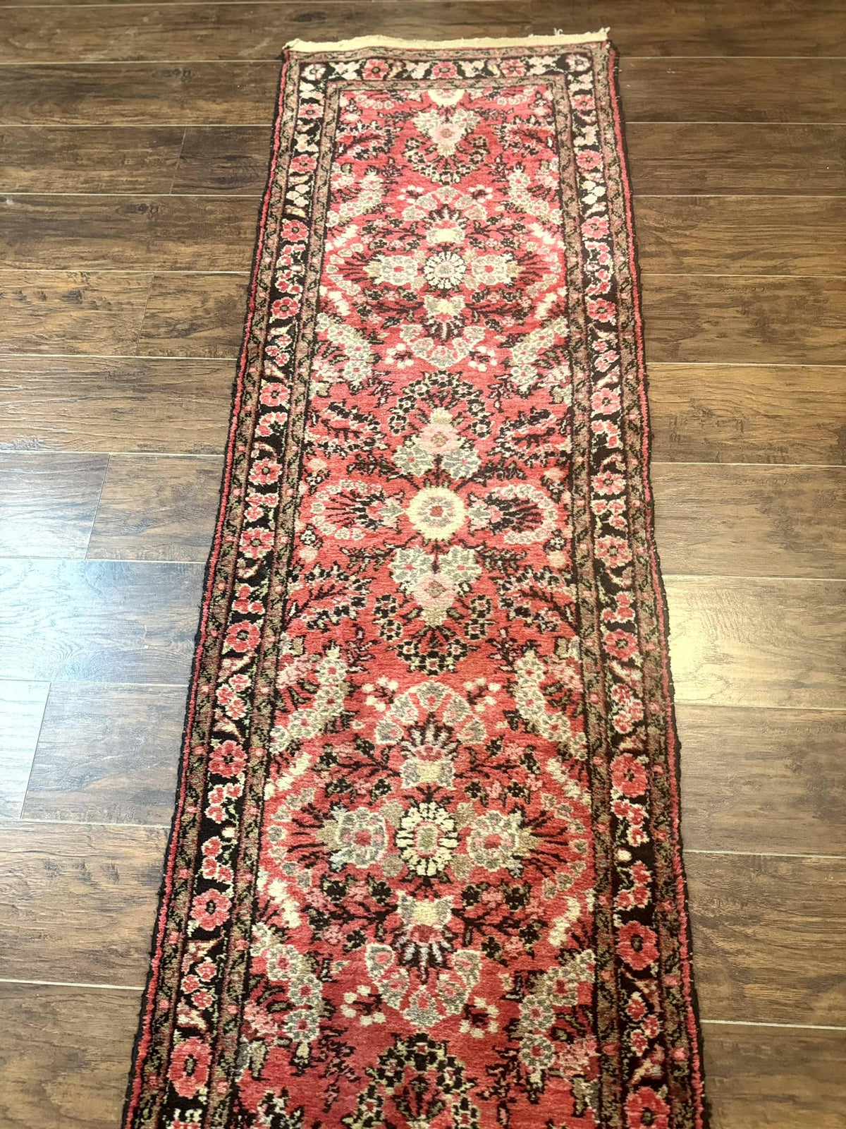 Persian Hamadan Runner Rug 2 x 13.6 – Red Floral Wool Hallway Carpet - Jewel Rugs, view 2