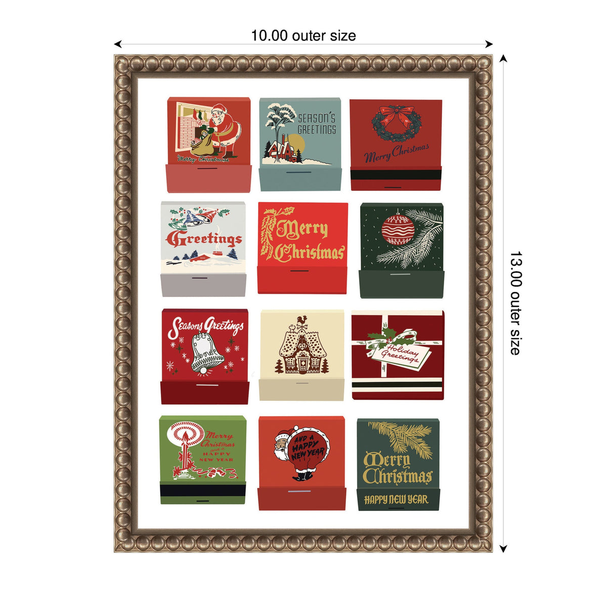 Christmas Matchbooks by Megan Ryan Framed Canvas Wall Art Print