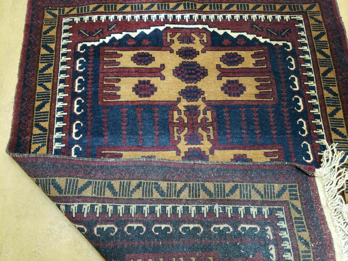 3' X 4' Vintage Handmade Balouchi Balouch Tribal Wool Rug Nice - Jewel Rugs, view 10