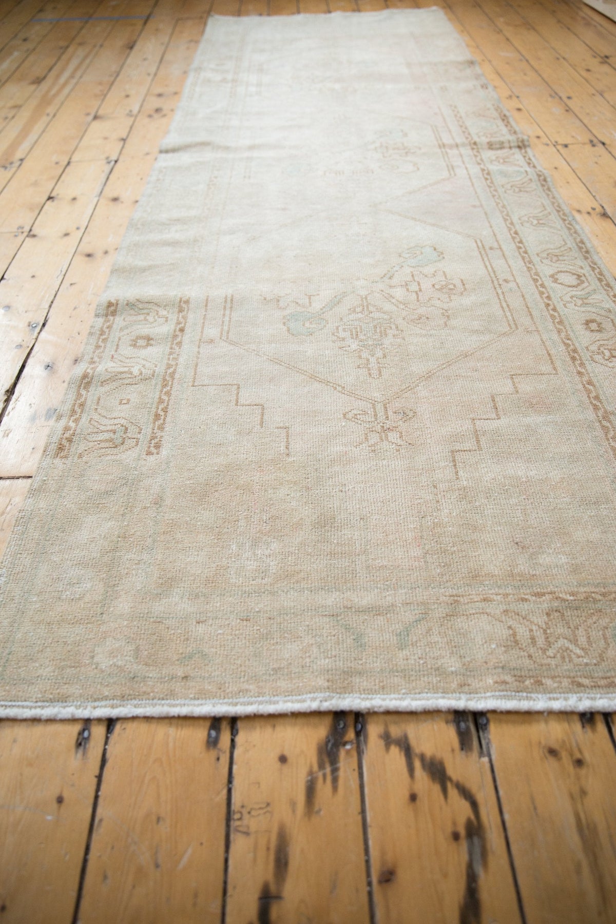 3.5x10.5 Vintage Distressed Oushak Rug Runner